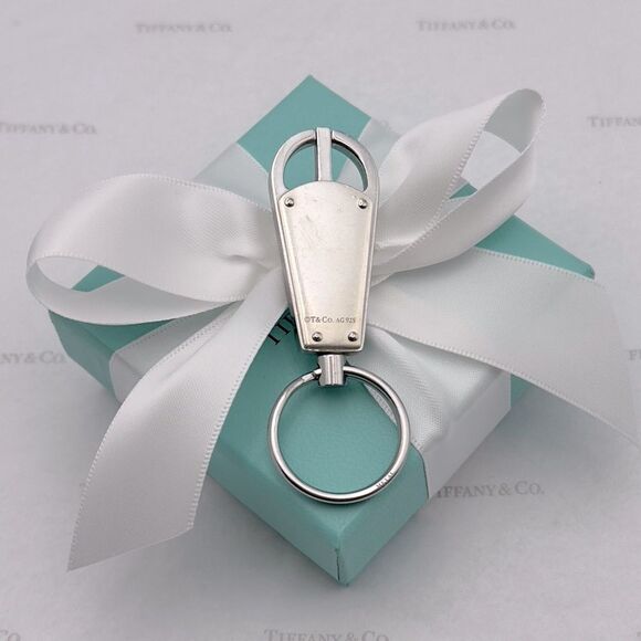 Tiffany & Co. Makers Valet Key Ring in Sterling Silver Stainless Steel Keychain - Picture 4 of 9